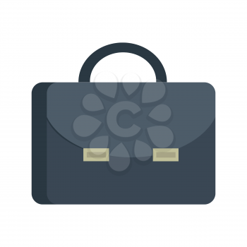 Briefcase vector illustration in flat style. Attache case picture for bisiness conceptual banners, web, app, icons, infographics, logotype design. Isolated on white background.  
