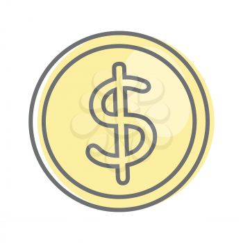 Money sign isolated. Dollar coin. Video marketing. Approaches, methods and measures to promote products and services based on video. Online video, internet technology and media social marketing