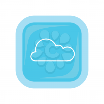 Cloud storage web button isolated on white. Flat style design. Online storage sign symbol icon. Cloud computing, backup, data network internet web connection. Saving information. Vector illustration