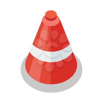 Traffic cone icon in flat. Safety and attention, danger, warning symbol. Drive Safety. Tools symbol. Road cone. Isolated vector illustration on white background.