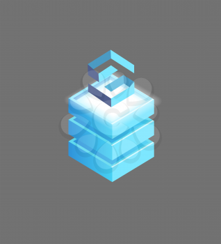Lisk open-source, public blockchain-based distributed computing platform and operating system featuring smart money. Abstract isometric 3d isolated icon