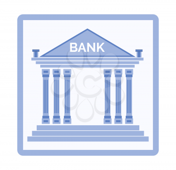 Bank vector, isolated icon in flat style, banking services of institution in classic style, place to keep money and get capital, investment and trust