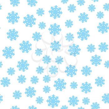 Seamless pattern snowflakes background. Endless texture in New Year, Christmas concept. Winter Xmas theme. Realistic pattern with snowflakes, snow. Fabric textile, print material. Vector in flat style