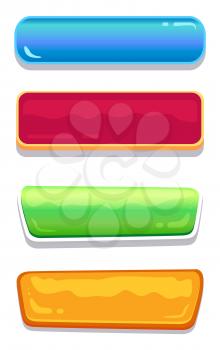 Push-buttons of different colors and shapes editable navigation icons vector illustration collection isolated on white, website labels colorful set