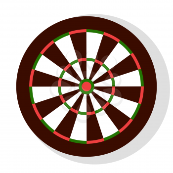 Darts game, colorful round dartboard with stripes, element of bachelor party or entertainment. Leisure or competition with hit icon, aiming sign vector