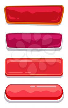Blank glossy web buttons with place for text set of online push-buttons isolated on white, editable navigation icons vector illustration collection