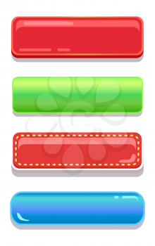 Colorful editable navigation buttons vector illustration collection glossy web icons with place for text set of online push-buttons isolated on white