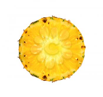 Pineapple fresh slice isolated on white background