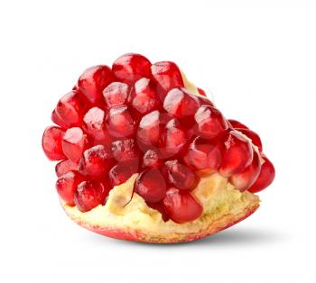pomegranate piece isolated on white background