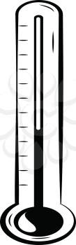 Thermometer for measuring temperature in Celsius and Fahrenheit for the weather, or for use in healthcare or symbolic of a charity fundraiser showing the progress of the donations, vector illustration