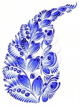 Decorative high resolution, hand drawn illustration in Ukrainian folk style