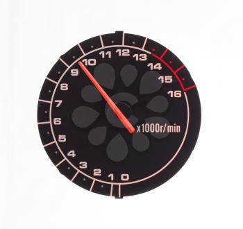 Isolated motor tachometer on a white background