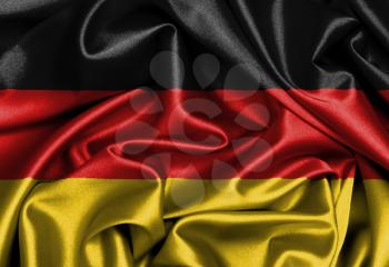 Satin flag, three dimensional render, flag of Germany