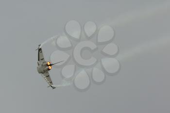 LEEUWARDEN,FRIESLAND,HOLLAND-SEPTEMBER 17: Eurofighter Typhoon at the Luchtmachtdagen Airshow on September 17, 2011 at Leeuwarden Airfield,Friesland,Holland