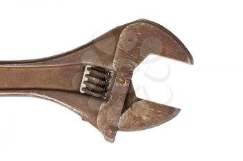 An old rusty vector wrench on a white background