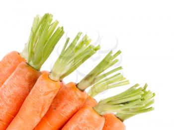 Heap of carrots isolated on a white background