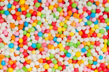 Coated candy, many different colored small balls