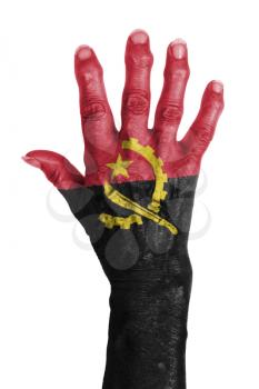 Hand of an old woman with arthritis, isolated on white, Angola