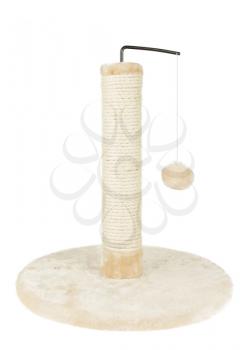 Cat scratching post, isolated on a white background