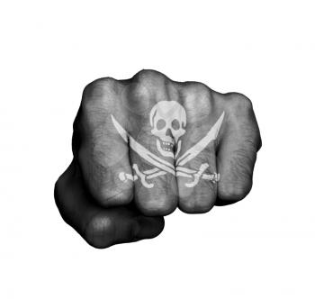 Front view of a punching hand, pirate