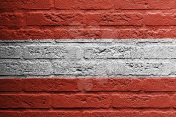 Brick wall with a painting of a flag isolated, Austria