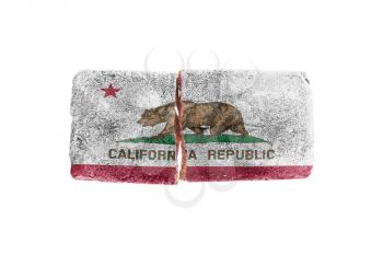 Rough broken brick, isolated on white background, flag of California