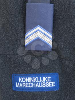 Clothing of the dutch military police, close-up