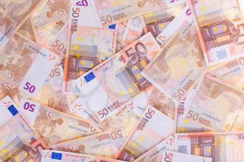 50 Euro, seamless background - pile of money