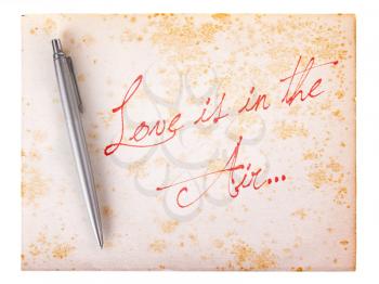 Old paper grunge background, white and brown - Love is in the air