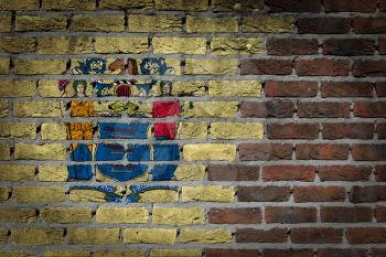 Dark brick wall texture - flag painted on wall - New Jersey