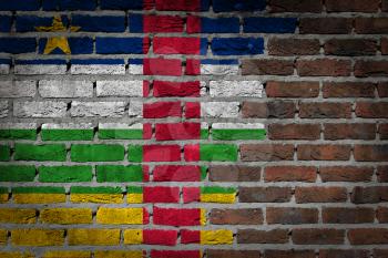 Dark brick wall texture - flag painted on wall - Central African Republic