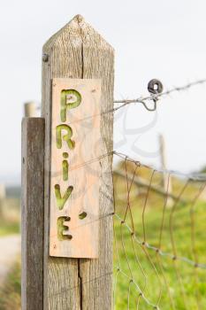 Unique wooden sign, private (prive) - the Netherlands