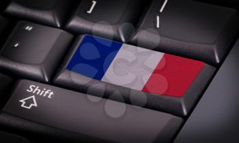 Flag on button keyboard, flag of France