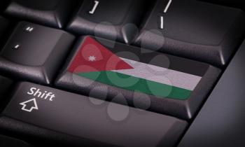 Flag on button keyboard, flag of Jordan