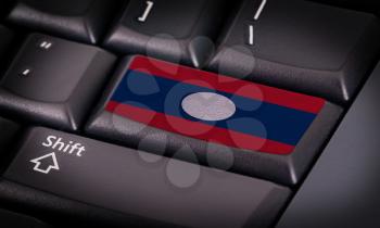 Flag on button keyboard, flag of Laos