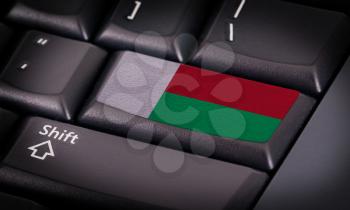 Flag on button keyboard, flag of Madagascar