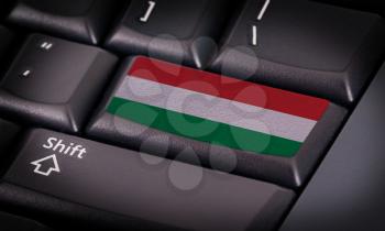 Flag on button keyboard, flag of Hungary