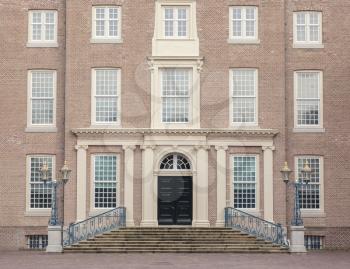 Apeldoorn, Holland, March 6, 2016: Front view of the royal palace Het Loo