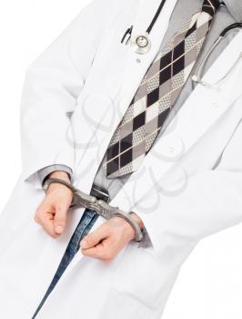 Criminal surgeon - Concept of failure in health care, isolated on white