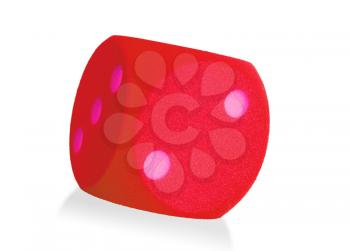 Large red foam dice isolated on white set - 2