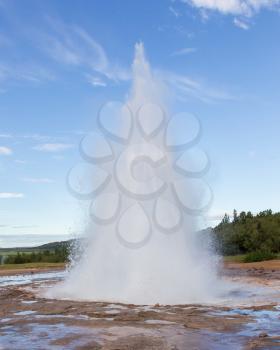 Geyser Strokkur eruption in the Geysir area, Iceland