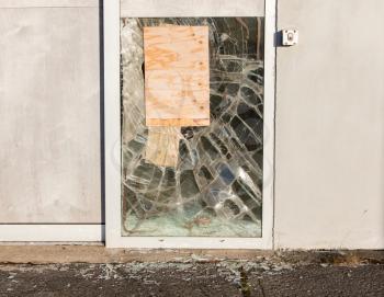 Close up of a broken window, abandoned building in Iceland