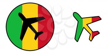 Nation flag - Airplane isolated on white - Mali