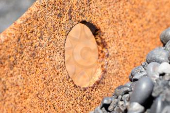 Remains of a boat wreck at the black beach on Iceland Snaefellsnes Dritvik - Selective focus