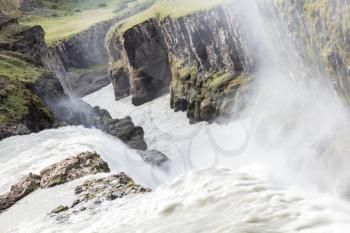 Gullfoss waterfall in the southwest of Iceland - Detail