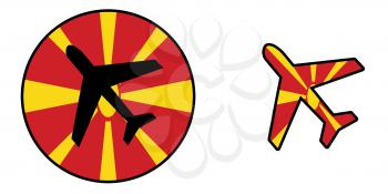 Nation flag - Airplane isolated on white - Macedonia
