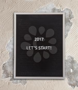 Very old black menu board - New year - 2017