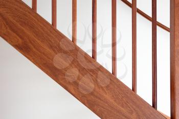 Wooden stairs in a dutch house, selective focus