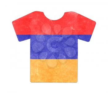 Simple t-shirt, flithy and vintage look, isolated on white - Armenia