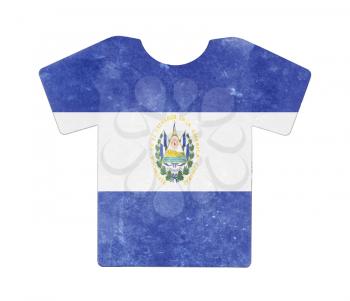 Simple t-shirt, flithy and vintage look, isolated on white - El Salvador
